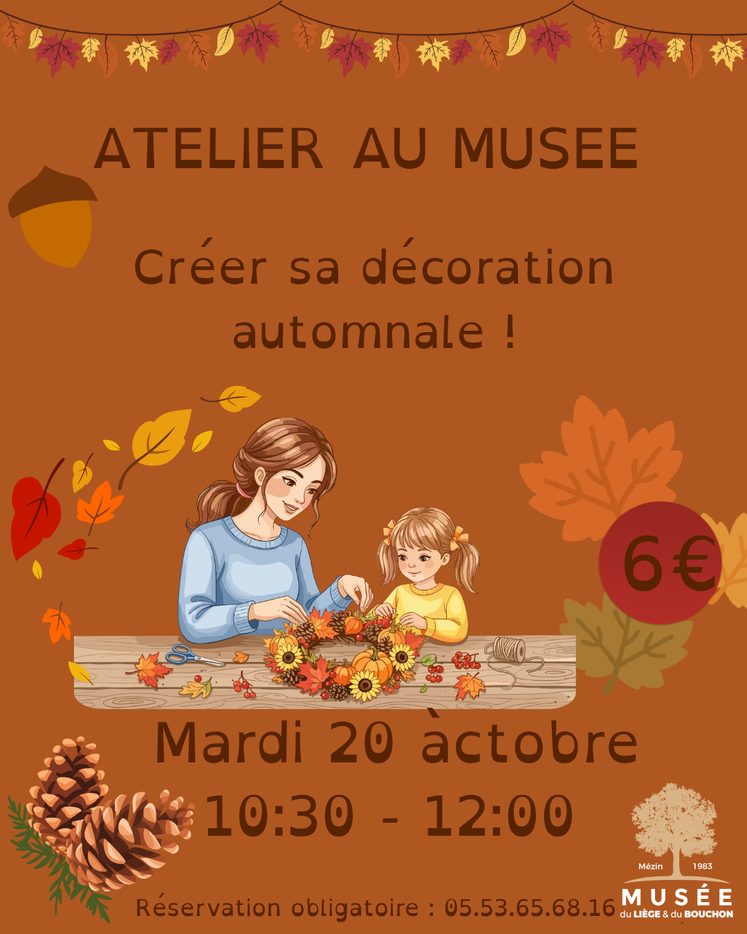 Musée du liège et du bouchon - Atelier de décoration automnale_Mézin