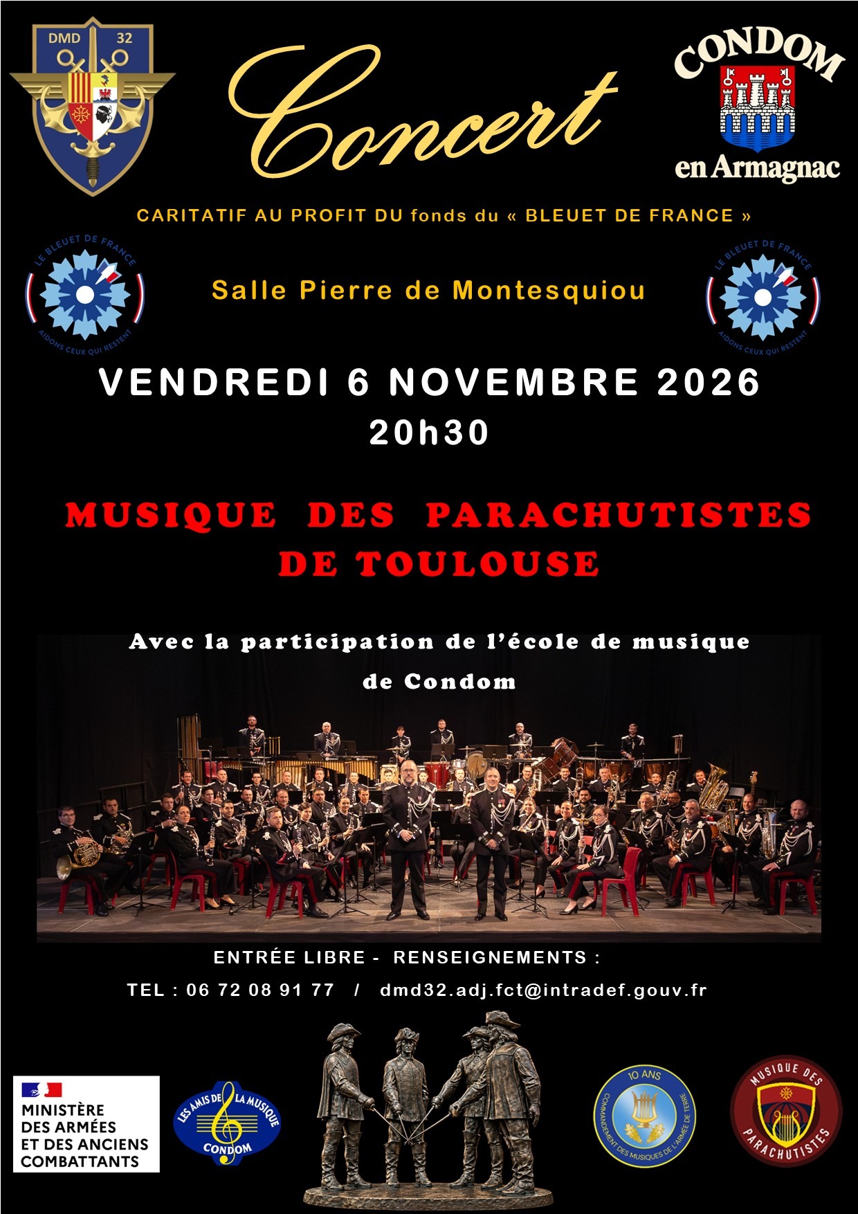 Concert caritatif - Musique des parachutistes de Toulouse_Condom